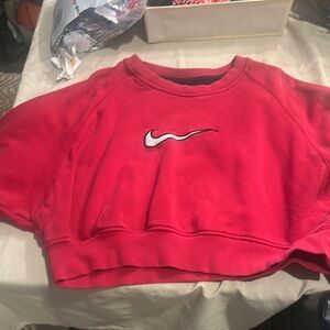 Nike Red Cropped Sweatshirt